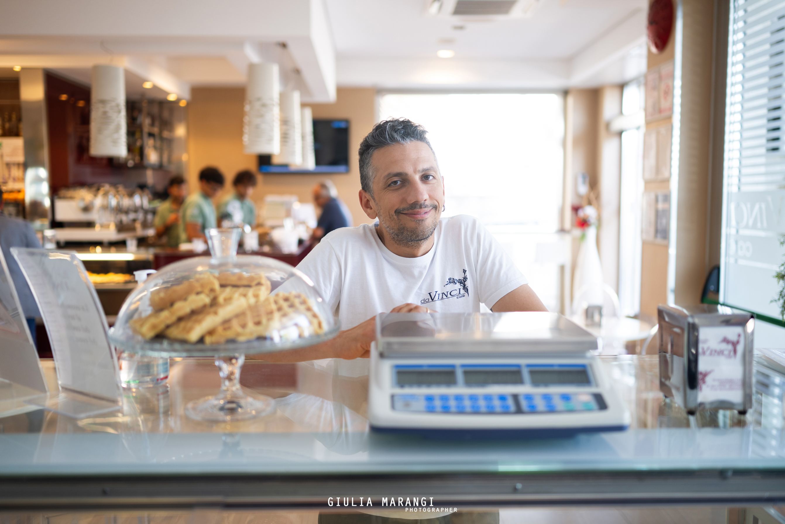 Il bancone del Da Vinci Café, momento di pausa